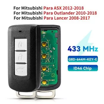 Клавиша управления автомобилем KEYYOU дистанционный смарт ключ-брелок 2, 3 кнопки 433 МГц PCF7952 ID46 для Mitsubishi Lancer Outlander ASX