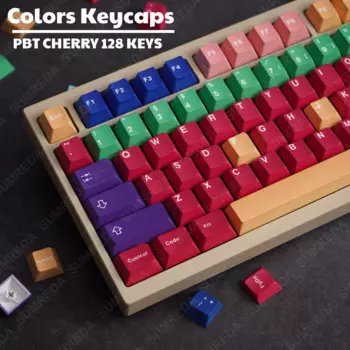 Клавиши GMK handarbett 128Key PBT, колпачки для клавиш с двойным выстрелом в форме вишни, для Sugar65 комната F87, Игровая клавиатура LEOBOG Hi75 Hi8