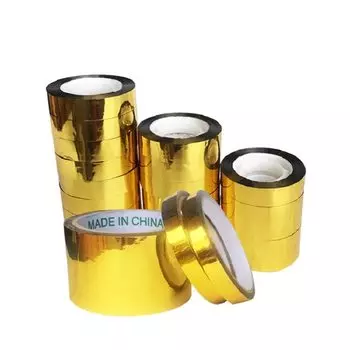 Клейкая декоративная лента 50м золото/серебро