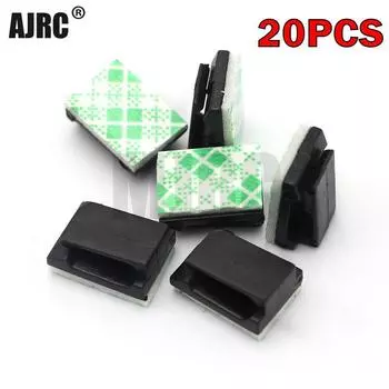 Клейкие кабельные стяжки AJRC, черные, пластиковые, 100 шт