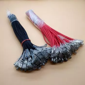 Клеммы обжимные YanYunDZ 6.3 мм, 20 шт., красные и черные