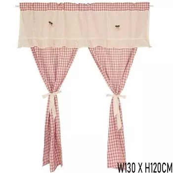 Клетчатые занавески DZQ розового цвета