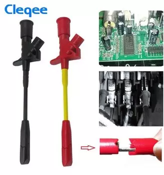 Клипсы Cleqee P5005 профессиональные для пирсинга, щуп для мультиметра, 10 А, 4 мм разъем, 2 шт.