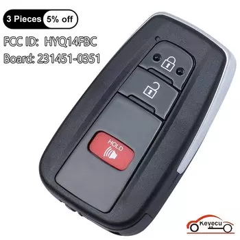 Ключ дистанционного управления KEYECU, 3 кнопки, 314,3 МГц, для Toyota Prius 2016-2021, FCC ID: HYQ14FBC 231451-0351 89904-47530