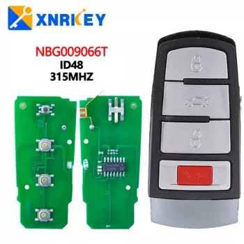 Ключ дистанционного управления XNRKEY 3 + 1 для VW Passat 315-2006 CC 2013-2015, чип ID48, 2009 МГц FCC NBG009066T