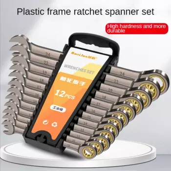 Набор гаечных ключей Deli с трещоткой из хромованадиевой стали