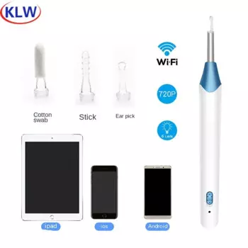 KLW Новая Wi-Fi интегрированная визуальная Ушная ложка 5,5 мм Высокое разрешение ушной канал визуальная Ушная ложка беспроводной Эндоскоп камера