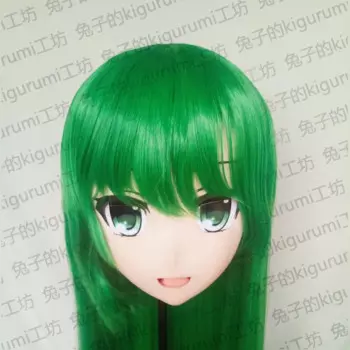 (KM5142) Качественная полимерная женщина/девочка ручной работы 3/4 голова японский мультяшный персонаж Kochiya Sanae Косплей Маска кигуруми трансвестит