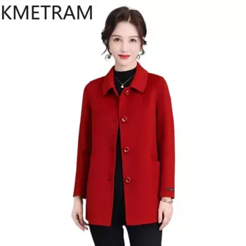 KMETRAM Куртка из 100% натуральной шерсти, зимняя одежда для женщин 2024, модные короткие пальто, женская одежда высокого качества, новая верхняя одежда Куртка Женская