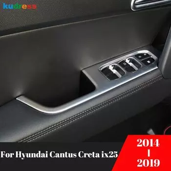 Кнопка переключателя для автомобильного стеклоподъемника, Накладка для Hyundai Cantus Creta ix25 2014 2015 2016 2017 2018 2019, матовые аксессуары для интерьера