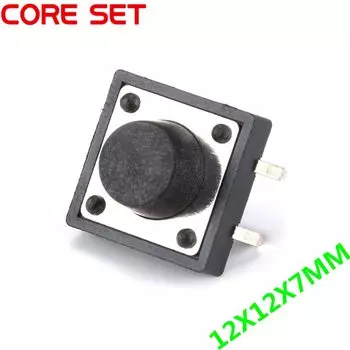 50 шт./лот 12x12x7 мм Микро Кнопка переключения с автосбросом 12*12*7 мм кнопки DIP 4PIN