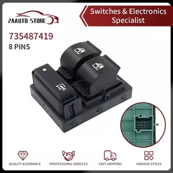 Кнопка переключения стеклоподъемника для Fiat Ducato Citroen Jumper II Peugeot боксер II 6554XP 6554.XP черная Базовая мощность 735421419 735421