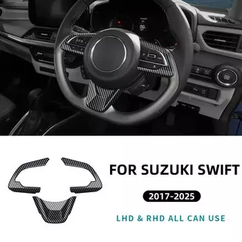Кнопка рулевого колеса автомобиля в стиле углеродного волокна, нижняя рамка, наклейка ABS для Suzuki SWIFT 2017 2018 2019 2020 2021 2022 2023 2024 2025 Suzuki Fronx 2024 2025