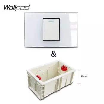 Кнопка ВКЛ./ВЫКЛ., настенный выключатель, панель из белого стекла L3, 118 х75 мм