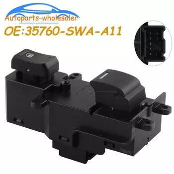 Кнопка включения стеклоподъемника 35760-SWA-A11 35760SWAA11 подходит для Honda CR-V 2010-2011 автомобильных аксессуаров
