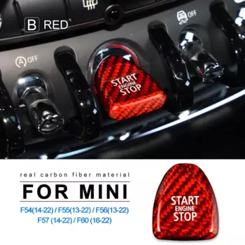 Кнопка запуска и остановки двигателя из углеродного волокна, внутренняя отделка, наклейка для Mini Cooper F54 F55 F56 F57 F60, аксессуары для стайлинга автомобилей