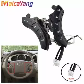 Кнопки для стайлинга автомобилей, черного цвета, для Toyota Highlander Land Cruiser 75B037, многофункциональные кнопки управления рулевым колесом автомобиля