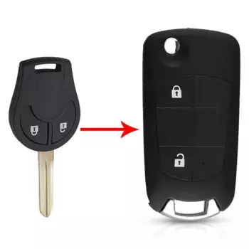 Кнопочный модифицированный откидной пульт дистанционного управления KEYYOU 2/3/4, складной Автомобильный ключ для Nissan Sunny Sentra Versa Tiida с лезвием NSN14