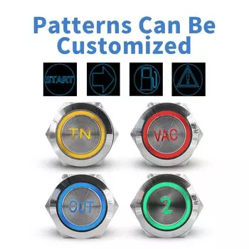 Кнопочный переключатель VaneAims 12/16/19/22/25/30 мм со светодиодом