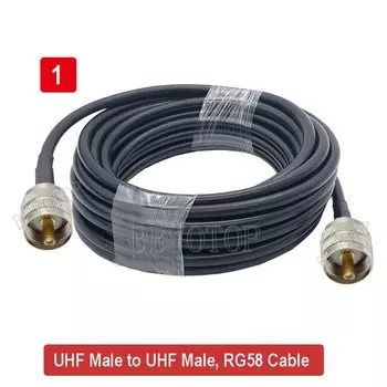 Коаксиальный кабель RG58 SL16 UHF PL259 «папа» к UHF «папа» PL-259 «папа» к UHF «папа» обжимной для RG58 косичка антенн 50 см/1 м/2 м/5 м