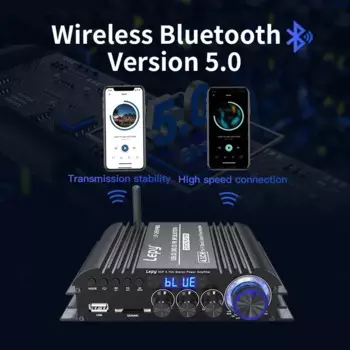 Коаксиальный вход Bluetooth 4,1 усилитель мощности высокой мощности канала 58Wx4 + выхода сабвуфера USB SD FM Функция