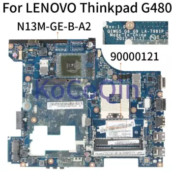 KoCoQin материнская плата для ноутбука LENOVO Thinkpad G480 GT610M 1 ГБ 15' материнская плата 90000121 QIWG5 G6 G9 LA-7981P SLJ8E N13M-GE-B-A2
