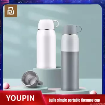 Кофейная чашка Youpin Qujia 600 мл, портативный Герметичный Термос, сохраняющая тепло/холодный кофе, кружка с безопасным замком, для автомобиля, путешествий, работы
