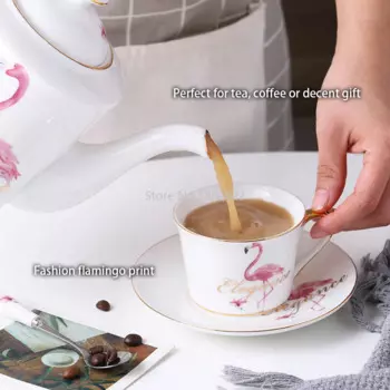 Кофейный сервиз из костяного фарфора, модный фарфоровый чайный сервиз, керамический горшок, сливочник, сахарница, чайник, кофейная чашка, кружка, посуда для кофе