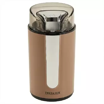 Кофемолка электрическая 250 Вт, 70 г DELTA LUX DE-2202 бежевая, коричневая.