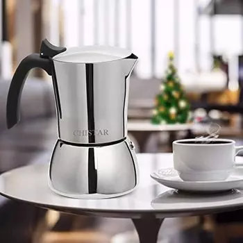 Кофеварка Moka Pot из нержавеющей стали 6 чашек