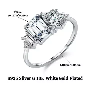 Кольца из циркония 7*9 мм, многообразный комбинированный дизайн, модное серебряное кольцо для дам.