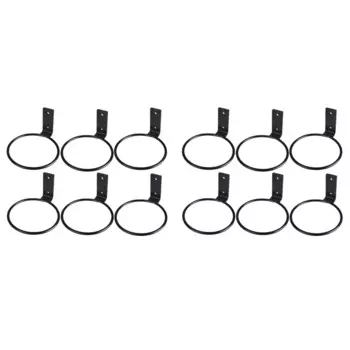 Кольцо-держатель для цветочного горшка, настенные металлические крючки для плантатора, вешалки, настенный кронштейн, 12 шт., черный, 6 дюймов