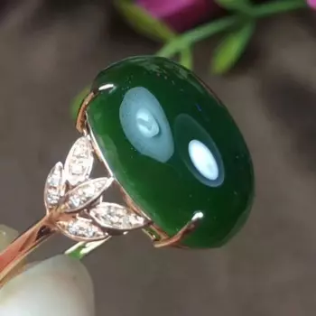 Кольцо из 100% натурального нефрита, модные кольца из настоящего серебра 925 пробы для женщин