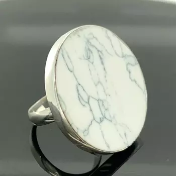 Кольцо из натурального мрамора, круглое кольцо из серебра 925 пробы ручной работы