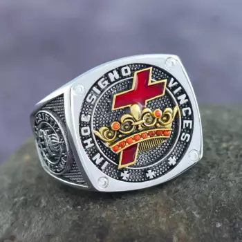 Кольцо из серебра 925 пробы для рыцарей Templar In Special Signo Vinces Crusader