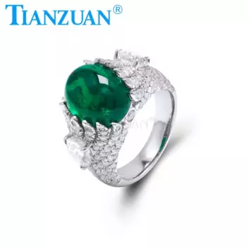 Кольцо из серебра 925 пробы с эмалью 10 х12 мм