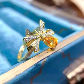 Кольцо из серебра 925 пробы с желтым кристаллом для искусственных бриллиантов, кольцо из натурального цитрина 5 мм * 7 мм, 1 карат, серебряное кольцо из цитрина, камень по месяцу рождения