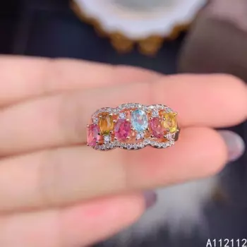 Кольцо из серебра 925 пробы с натуральными камнями