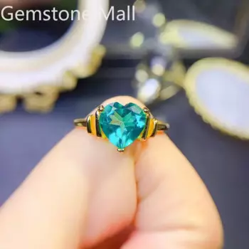 Кольцо из серебра 925 пробы с натуральным топазом, 8 мм