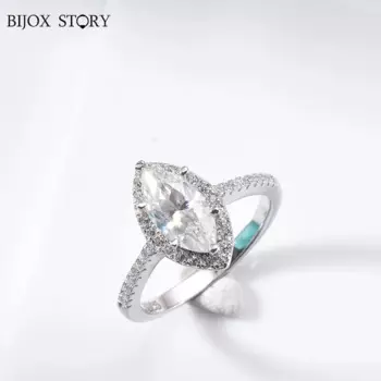 Кольцо из серебра 925 пробы с муассанитом, 1 карат