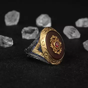 Кольцо из серебра с агатом