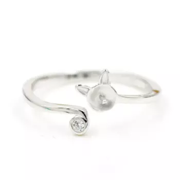 Кольцо из стерлингового серебра S925 с жемчугом, аксессуары, кольцо с жемчугом, крепление «сделай сам», регулируемое кольцо с котом для женщин, фитинги PS4MJZ012