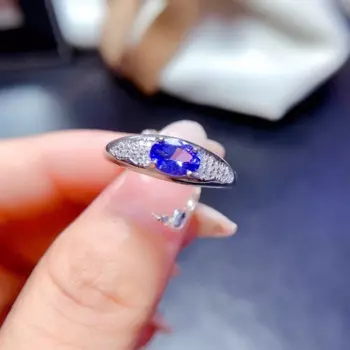 Кольцо из танзанита, серебро 925 пробы, 3 слоя