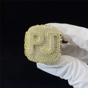 Кольцо JEWE мужское под заказ, Ювелирное Украшение в стиле хип-хоп, искусственный Муассанит, цвет серебро, белое золото, итальянские кольца для мужчин