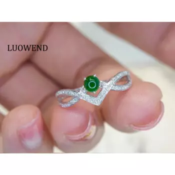 Кольцо LUOWEND из белого золота 100% пробы, 18 К