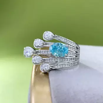 Кольцо-метеорит Karachi из серебра 2024 пробы, 6 х8 мм