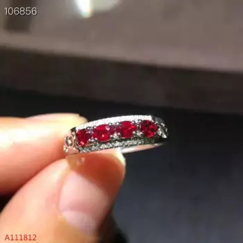 Кольцо mkjiuo из серебра 925 пробы с натуральным Рубином