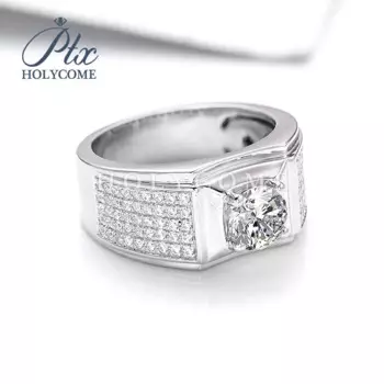 Кольцо мужское из серебра 925 пробы, 6,5 мм, 1 карат