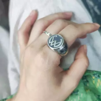 Кольцо мужское из серебра 925 пробы с гравировкой, 17 мм