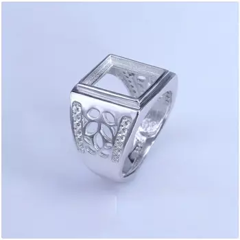 Кольцо мужское из серебра 925 пробы, 3 слоя, 18 к